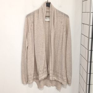 Leifsdottir Tan Wool Blend Open Front Cardigan Sweater